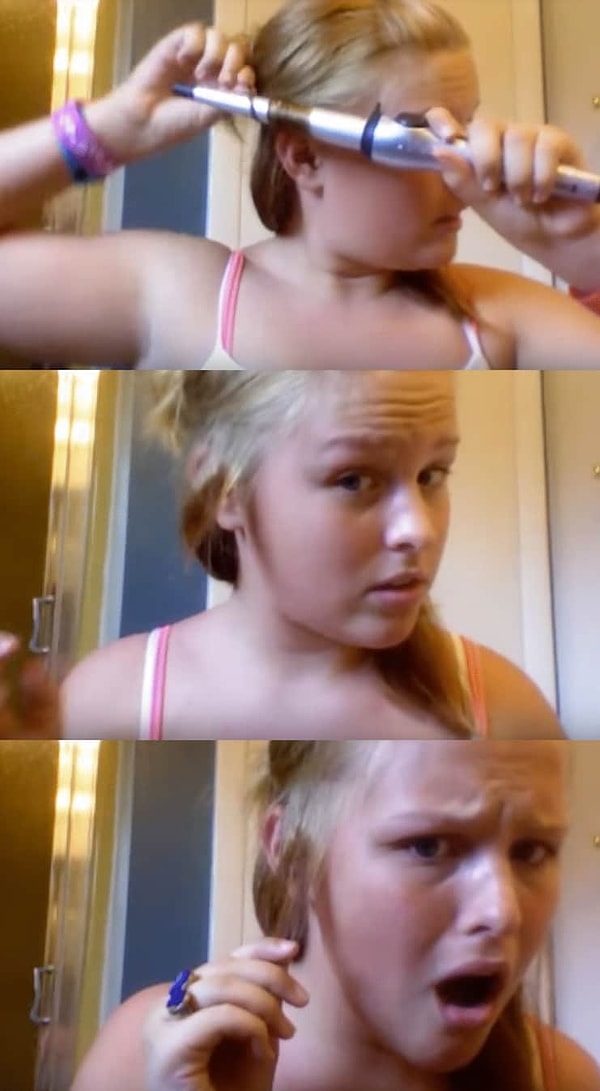 15. Еще одна девушка, которая не умеет обращаться с плойкой