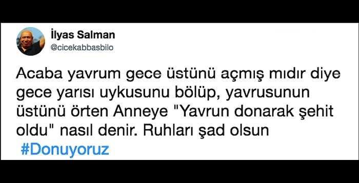 Donuyoruz! Tunceli'de Donarak Şehit Olan Askerlerimiz İçin İsyan Ederek Duygularımıza Tercüman Olan 19 Kişi