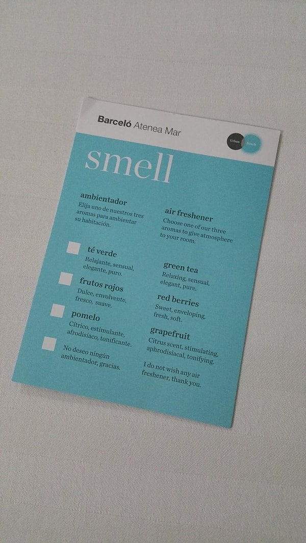 9. Гостям предлагается выбрать аромат для номера.