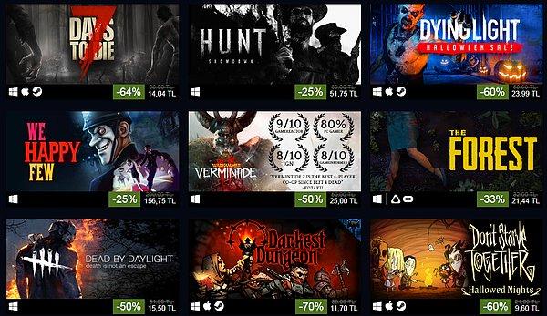 29 Ekim - 1 Kasım tarihleri arasında Steam'da pek çok oyun indirime girdi. Oyuncuların merakla beklediği indirimde özellikle pek çok korku oyununun fiyatı düştü.