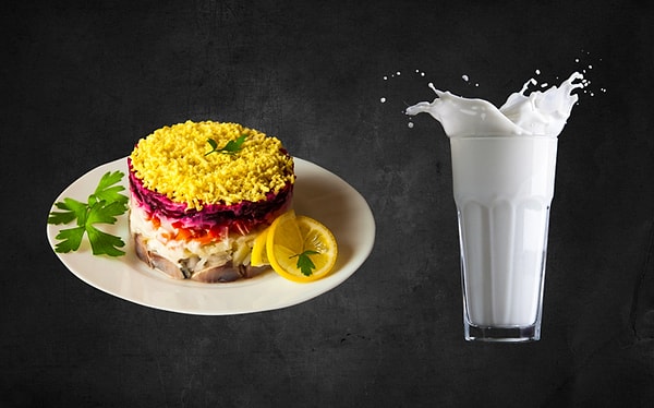 4. Молоко после селёдки под шубой