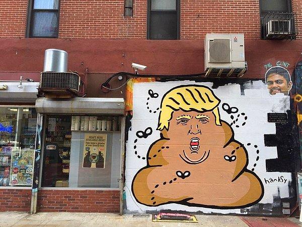 4. New York sokaklarında Trump grafitisi
