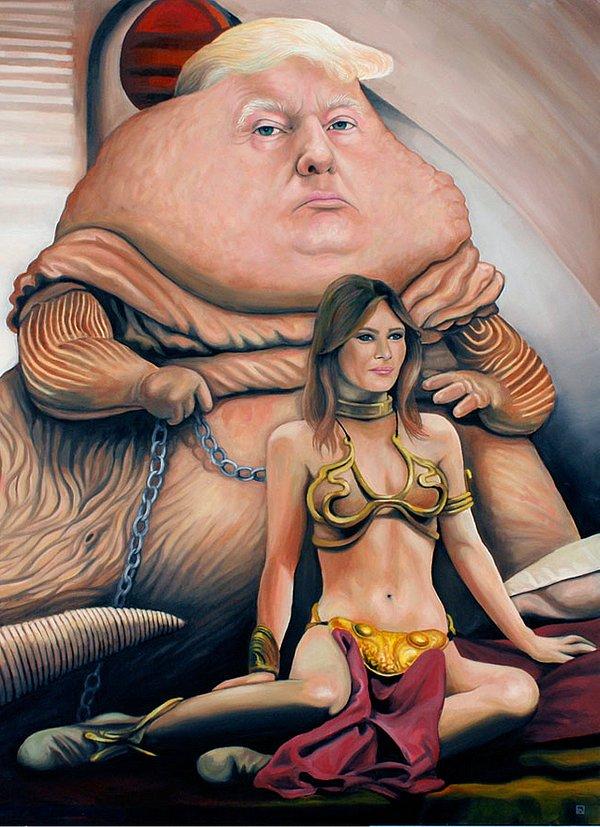 7. Star Wars'a bir gönderme olarak ''Jabba The Trump''