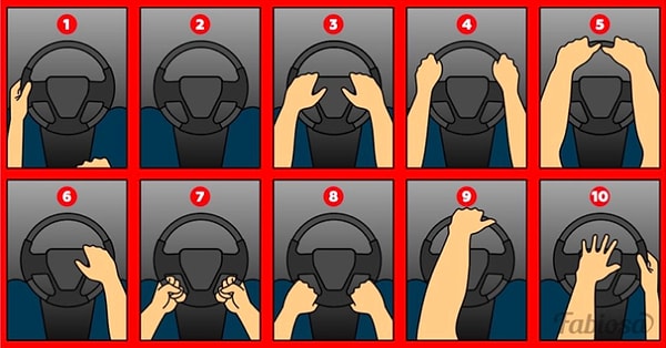 1. Итак, выберите, как ваши руки располагаются на руле: