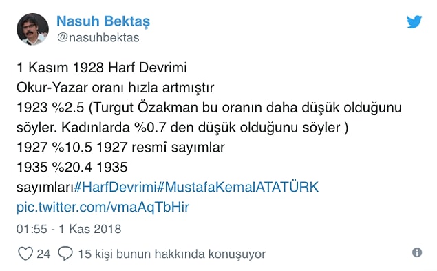 Harf Devrimi'nin getirdiği yenilikleri ve sağladığı okuma kolaylığını savunanlar, Osmanlı döneminde okuma-yazma oranını hatırlattı 👇