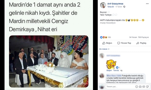 3. "Fotoğrafın Mardin’de bir adamın iki gelinle nikah kıydığını gösterdiği iddiası."