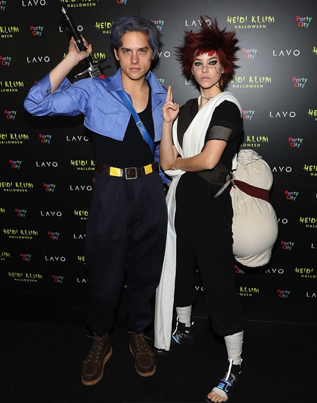 Dylan Sprouse and Barbara Palvin as Sasuke and Gaara from Naruto