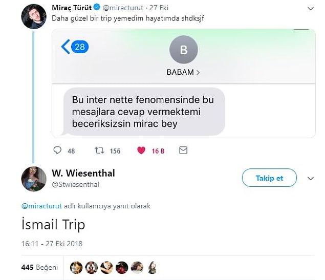 10. İsmail Türüt'ten trip yemek. :)