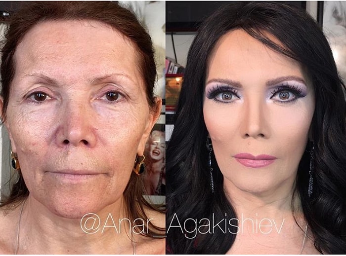 Моложе на 50 лет за пару часов: визажист из Баку "стирает" возраст с помощью макияжа