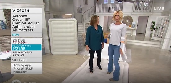 Canlı Yayında Şişme Yatak Tanıtırken Patlatan Kadınlar