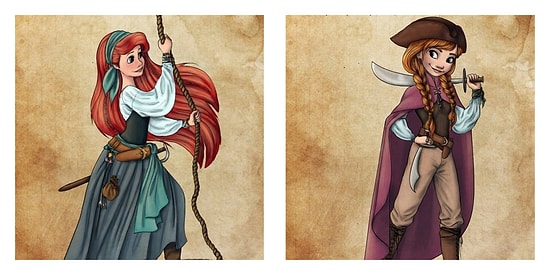 Голландская художница показала, как бы выглядели принцессы Диснея, если бы стали пиратами