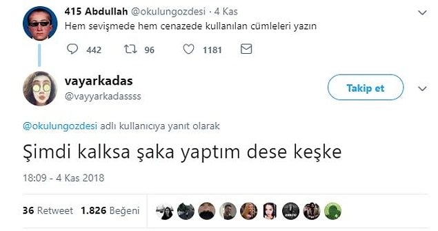 17. Son şakasını yaptı.