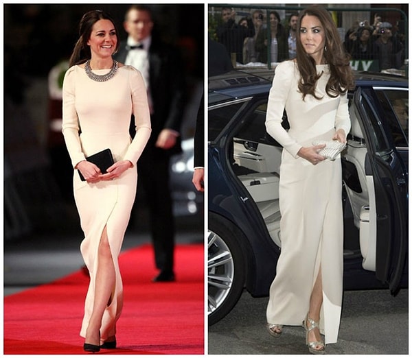 Оба выхода в роскошном платье от Roland Mouret она снова сумела разбавить аксессурами