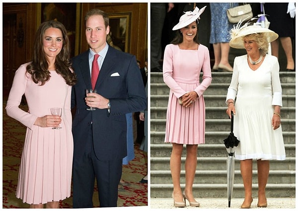 Нежно-розовое платье-пальто от Emilia Wickstead она надела дважды в мае 2012 года