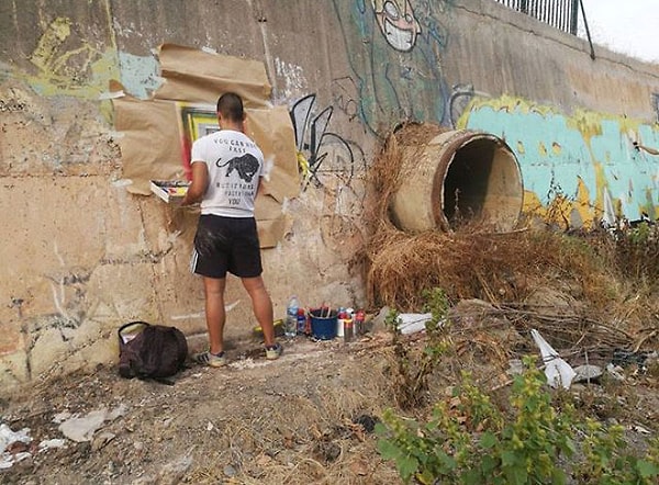 8. Рисовать же свои картины на стенах его вдохновил друг-граффитист.