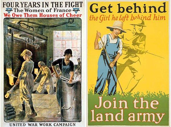 Kadınları savaşta yer almaya teşvik eden posterler, 1918 yılı: