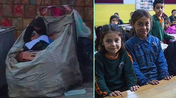 7. 11 yaşındaki Suriyeli Halime, Arnavutköy'de atık kağıt toplama arabasının içinde elinde boyama kitabı ve kalemle görüntülenerek içimizi acıtmıştı.
