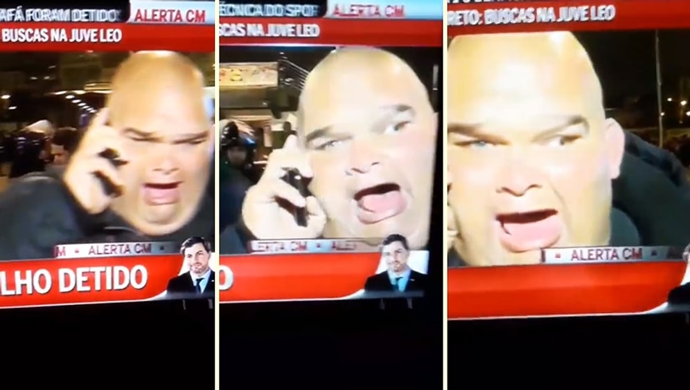 Canlı Yayın Kamerasının Kadrajına Girip Girip Çığlık Atan Rahatsız Adam