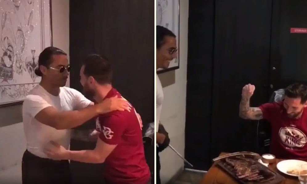 Nusret'i Şimdi de Dünyanın En İyi Futbolcularından Lionel Messi Ziyaret Etti!