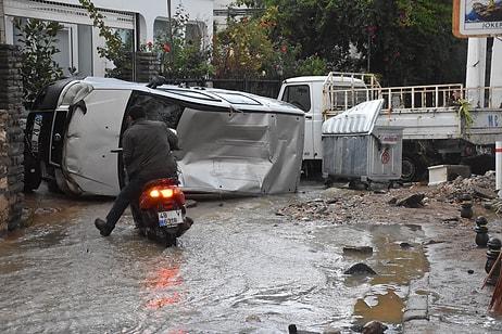 Araçlar Denize Sürüklendi, Ev ve İş Yerlerini Su Bastı: 12 Fotoğraf ile Bodrum'da Yaşanan Sel Felaketi