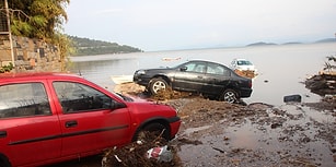 Araçlar Denize Sürüklendi, Ev ve İş Yerlerini Su Bastı: 12 Fotoğraf ile Bodrum'da Yaşanan Sel Felaketi