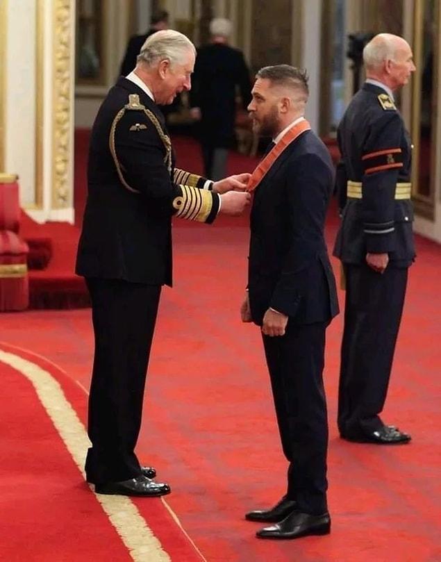CBE was announced earlier this year but 41-year-old actor actually received the impressive honour yesterday from Prince Charles at Buckingham Palace.