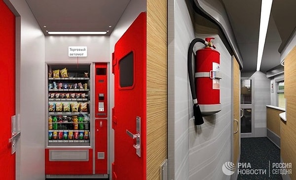 6. Предусмотрены даже торговые автоматы. Ожидается, что такие вагоны появятся уже в следующем году.