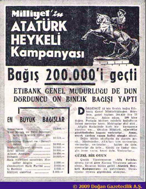 Ancak fotoğrafın Milliyet Gazetesi’nin “Milliyet’in Atatürk Putu Kampanyası” başlıklı gazete kupürünü gösterdiği iddiası doğru değil.