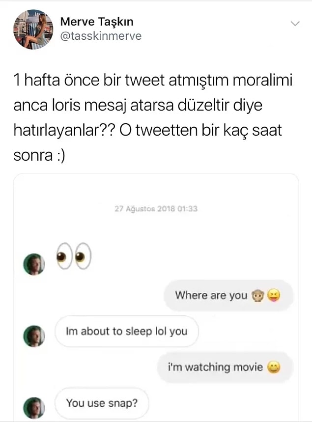 21. Memlekete gelir gelmez DM kutularını şenlendiren ve yürümelerden yürüme beğenen Loris Karius