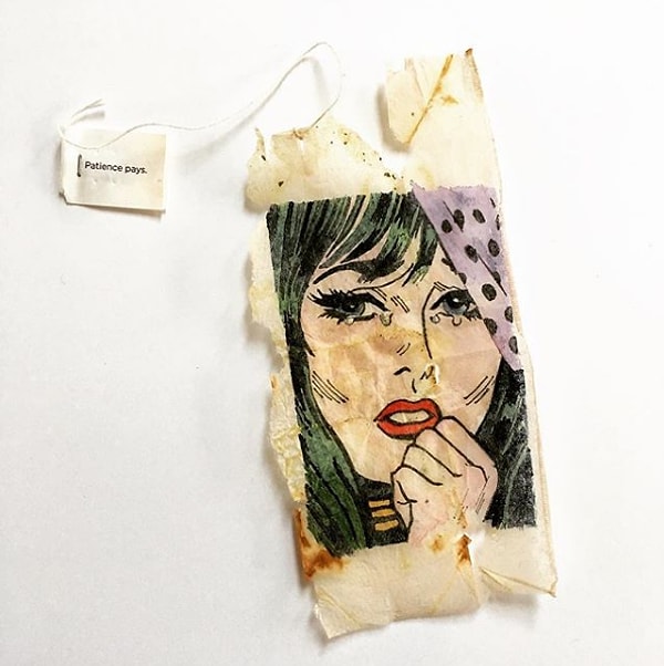 2. Некоторые, например, создают произведения искусства из чайных пакетиков.