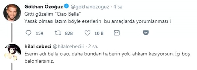 11. Hilal Cebeci ve Gökhan Özoğuz arasında yaşanan Ciao Bella kavgası