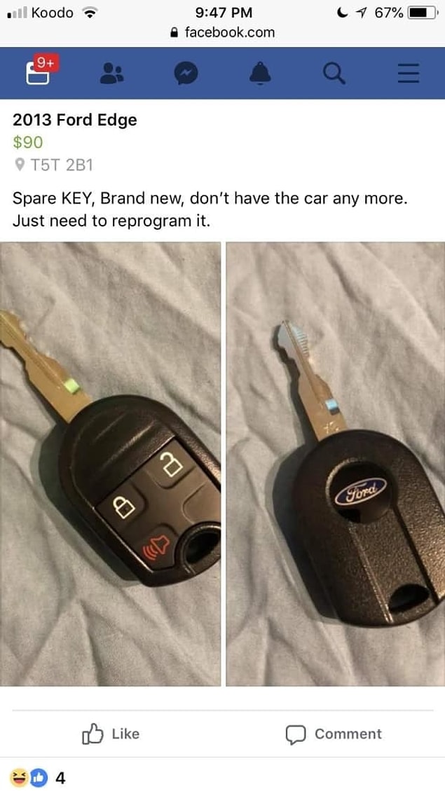 12. This spare key for a totally random car: