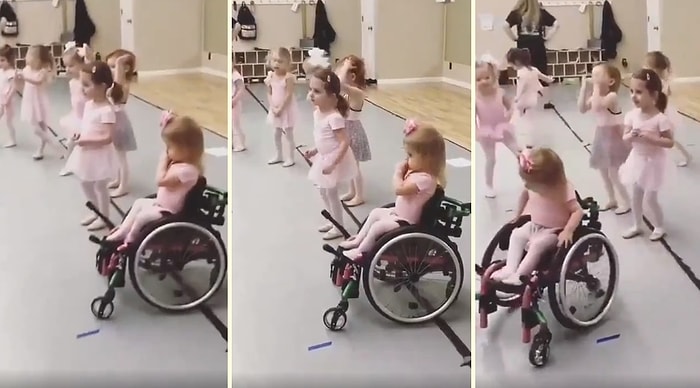 Arkadaşları Gibi Dans Etmeye Çalışan Engelli Miniğin Hayran Kalınası Azmi