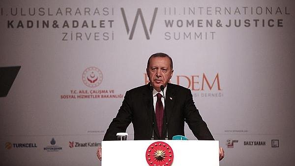 Cumhurbaşkanı Erdoğan, Grand Cevahir Otel'de düzenlenen 3. Uluslararası Kadın ve Adalet Zirvesi'nde konuştu.