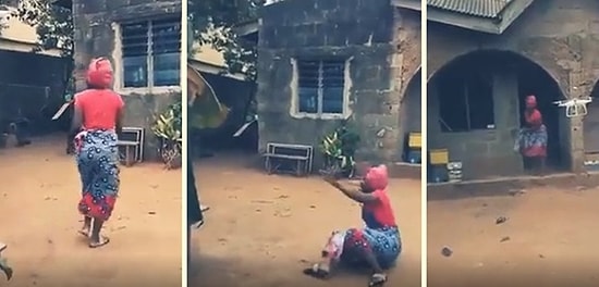 Hayatında İlk Defa Drone Gören Afrikalı Kadının Korku Dolu Anları