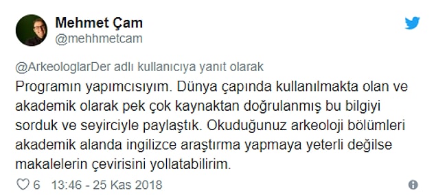 Yarışmanın programcısı Mehmet Çam cevap verdi: "Makalelerin çevirisini yollatabilirim"