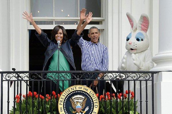 7. Paskalya Bayramı'nın ilk yumurta yuvarlaması Başkan ve eşi tarafından yapılır.
