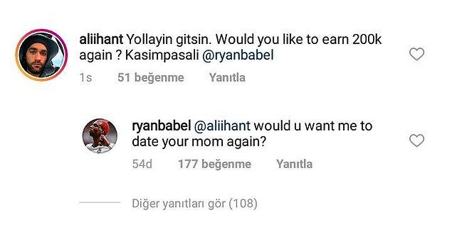 Bir Beşiktaş taraftarının ‘Kasımpaşa’da yeniden 200 bin Euro’ya oynamak ister misin’ sorusuna Babel, “Annenle yeniden buluşmamı ister misin?” şeklinde cevap verdi.