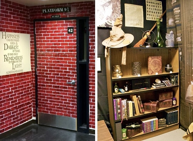 5. Bu öğretmen ise Harry Potter temalı bu sınıfı hazırlamak için 70 saatini harcamış.