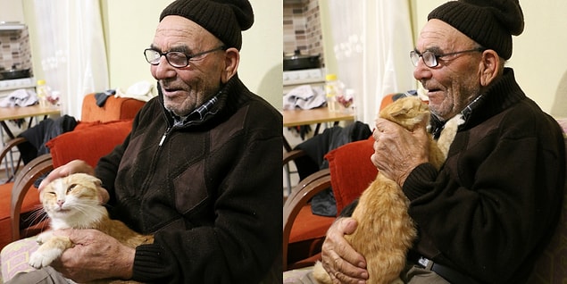 Artık yeni evinde olan Ali Dede'ye kedileriyle mutlu bir yaşam diliyoruz 😍