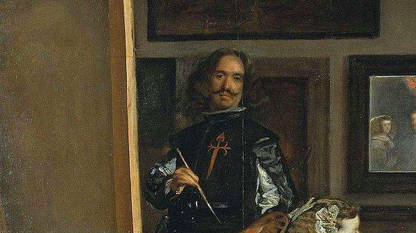 Kendini de temsil eden Velázquez aslında çizmekte olduğu tabloyu göremez, çünkü tam olarak bize bakmaktadır.