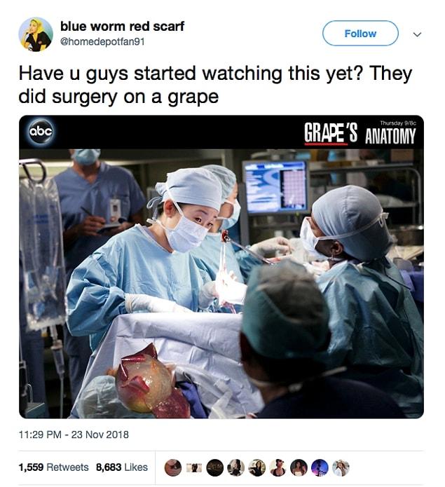 6. Grape's Anatomy, best pun ever!
