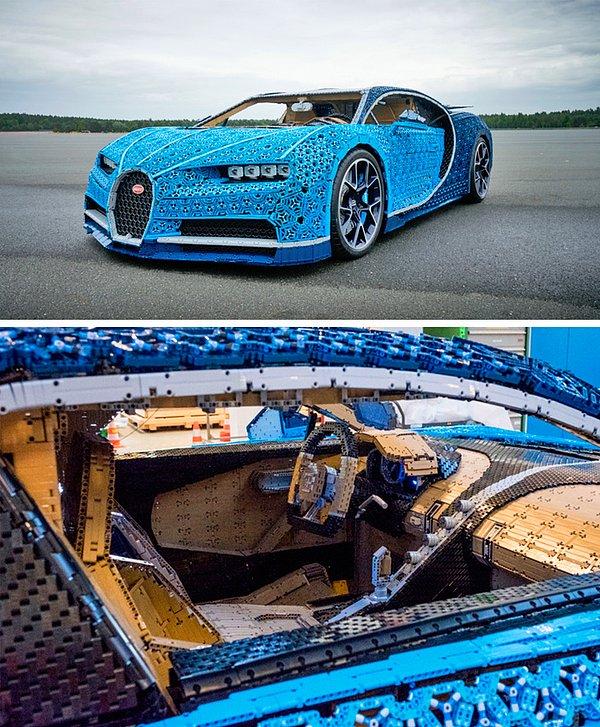 16. Bu da Bugatti'nin milyonlarca Lego'dan yapılmış arabası. Sürebilirsiniz ama motoru gerçek değil.