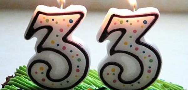 33 года (+/- 2 года)