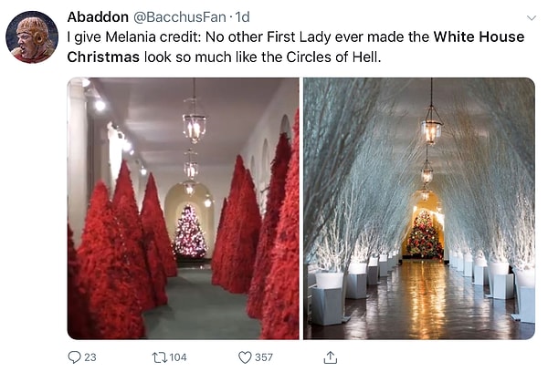 1. «Я отдаю Мелании должное: еще ни одной первой леди не удавалось сделать Белый дом настолько похожим на круги ада».