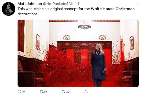 8. «Рождественское убранство Белого дома: первоначальный концепт Мелании».