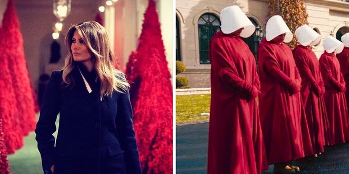 Мелания Трамп украсила Белый дом кроваво-красными елями, и соцсети уже не могут остановиться