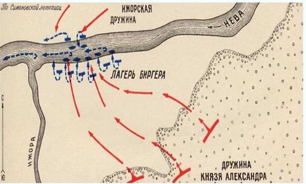 3. Какое сражение схематично показано на данной карте?