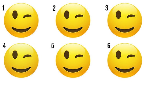 7. Смайлик под каким номером отличается от остальных?