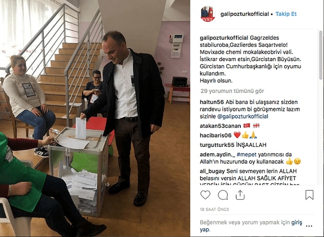 Hakkında yakalama kararı çıkmayan Galip Öztürk, dün Gürcistan'dan bir fotoğraf paylaştı.